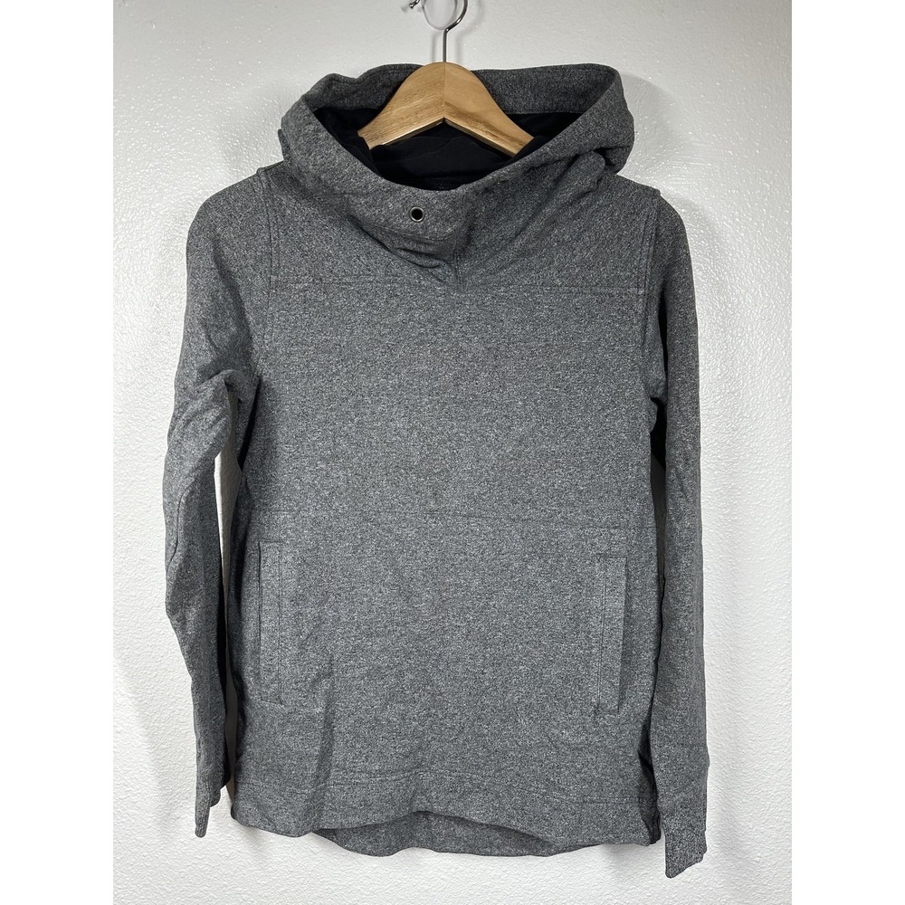 Lululemon Pullover Hoodie Womens 2 Gray Athleisure Scuba Funnel Neck Pockets